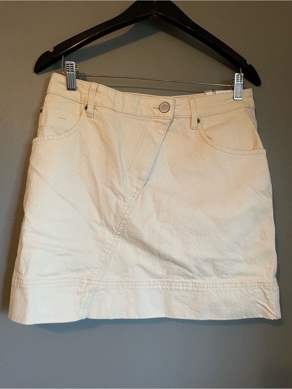 NWT STS Blue Sz 28 Women’s Oatmeal Cream Layne Mini Skirt Asymmetrical Zip R $55
